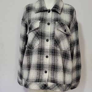 Plaid Black and White Women's Jacket
